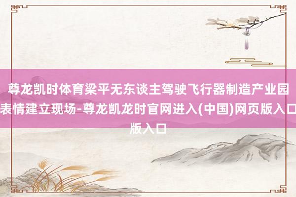 尊龙凯时体育梁平无东谈主驾驶飞行器制造产业园表情建立现场-尊龙凯龙时官网进入(中国)网页版入口